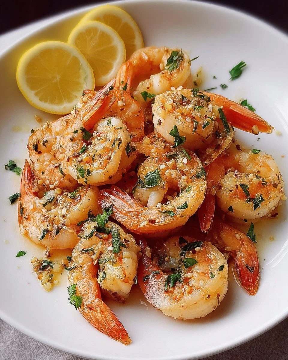 Shrimp sautéed with garlic and lemon