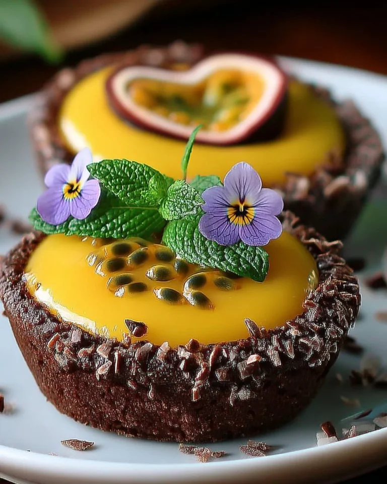 Moelleux chocolat avec un cœur passion fondant, une douceur irrésistible.