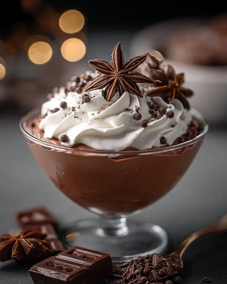 Mousse au chocolat épicée à l’anis avec chantilly croquante