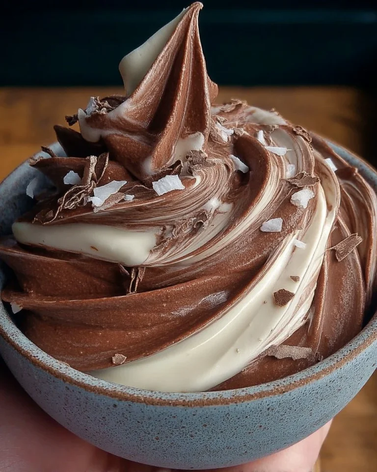 Mousse chocolat marbrée noir et vanille exquis à déguster