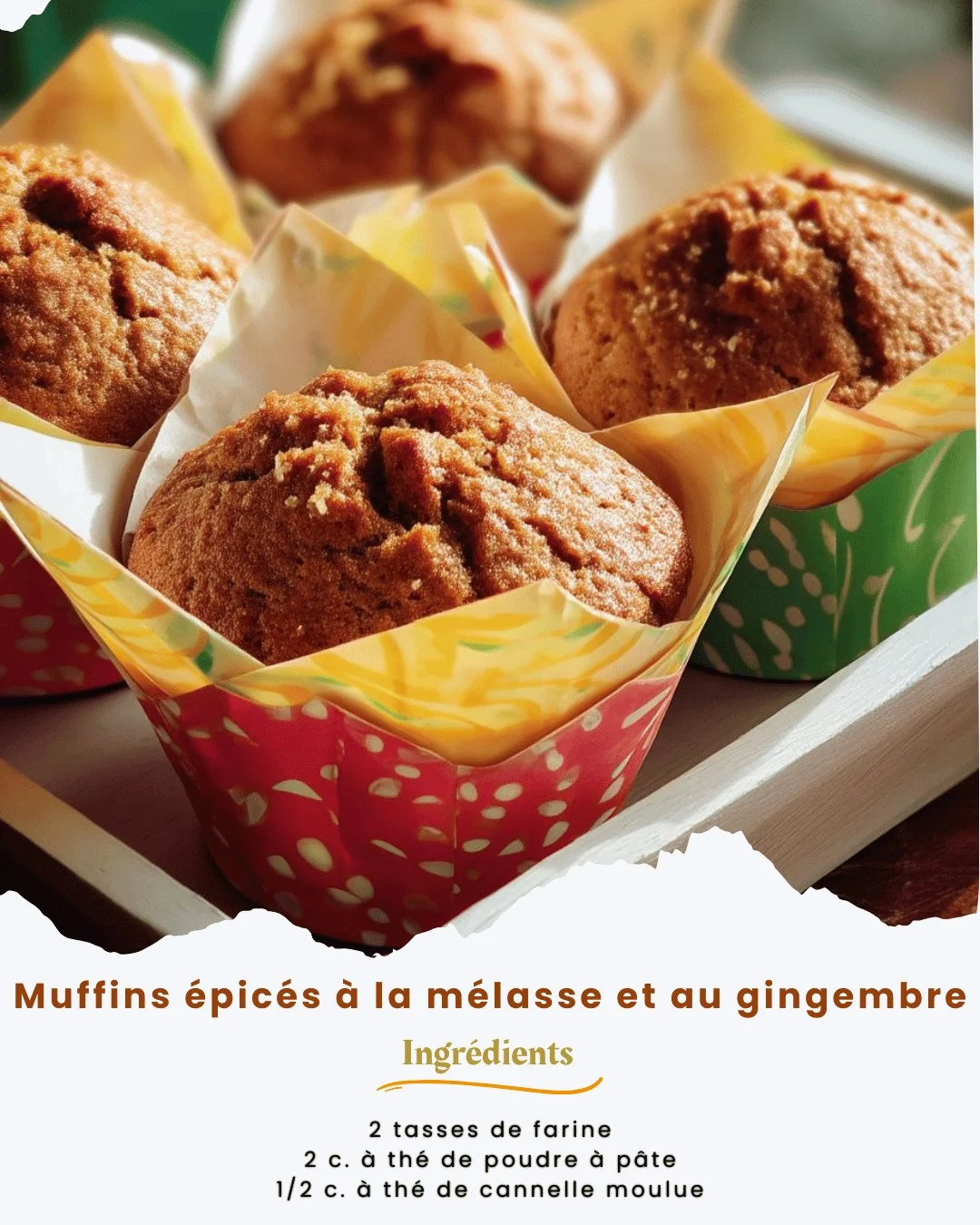 Muffins épicés à la mélasse et au gingembre, moelleux et savoureux
