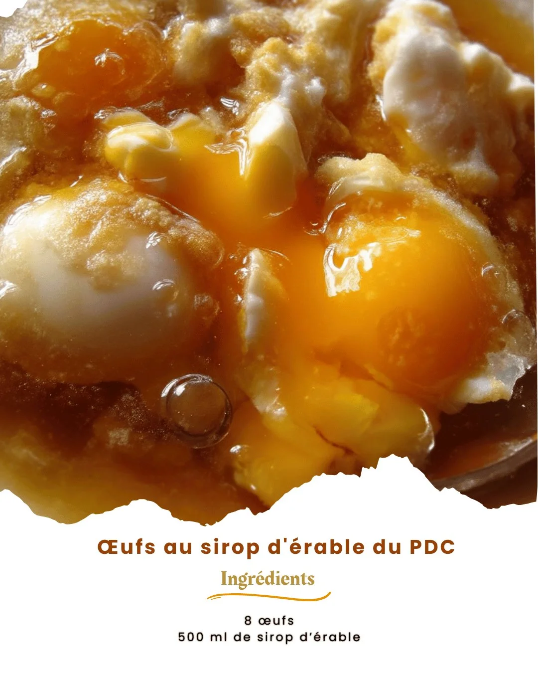 Œufs au sirop d'érable du PDC, un dessert sucré et réconfortant