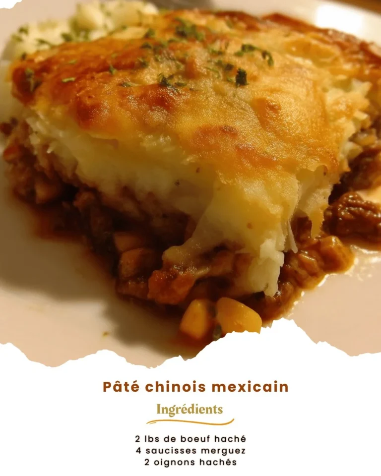 Exemple de pâté chinois mexicain avec viande, purée et épices