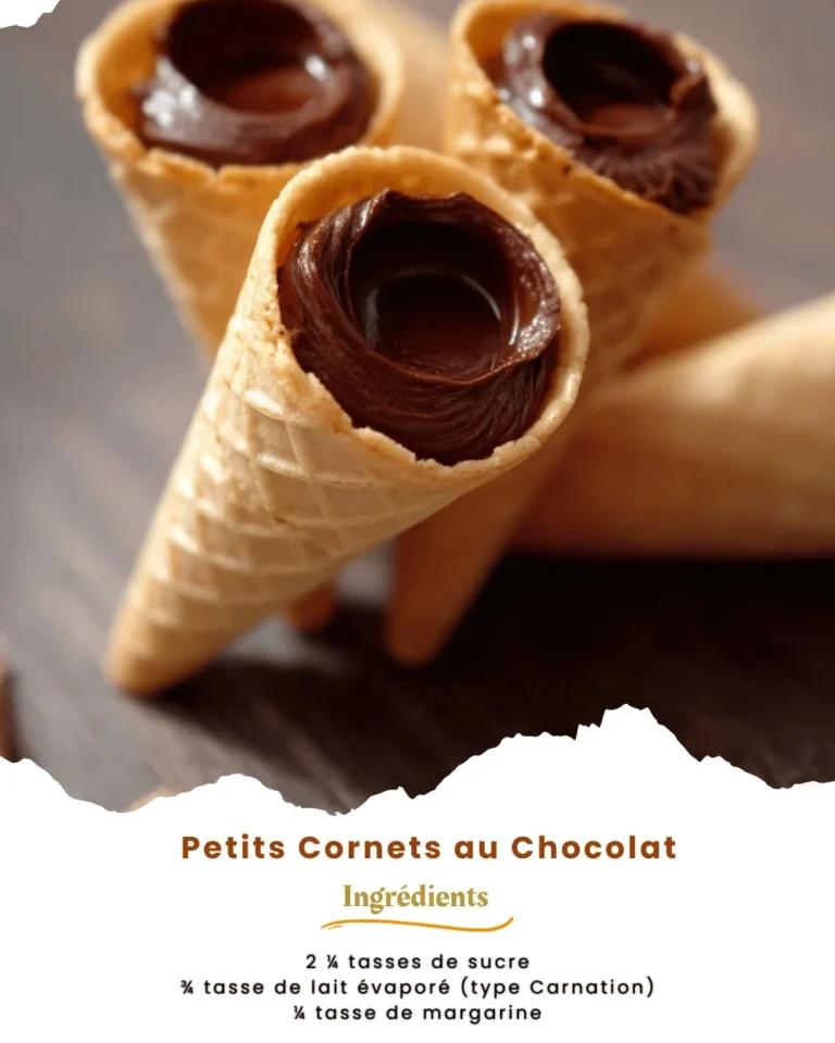Petits Cornets au Chocolat faits maison garnis de chocolat fondant