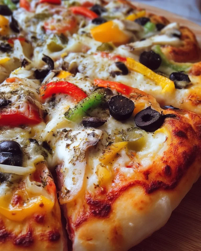 Pizza grecque aux légumes frais garnie d'herbes méditerranéennes