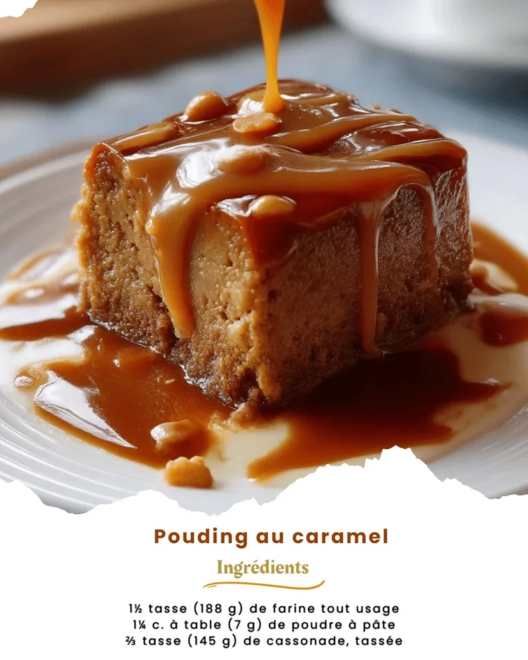 Pouding au caramel délicieux, crème onctueuse et saveur riche.