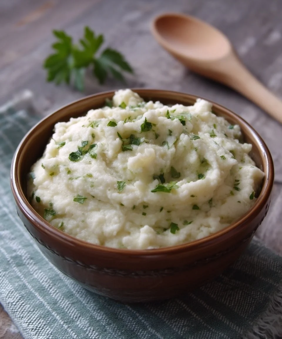 Purée de choux-fleurs au fromage de chèvre crémeuse et savoureuse