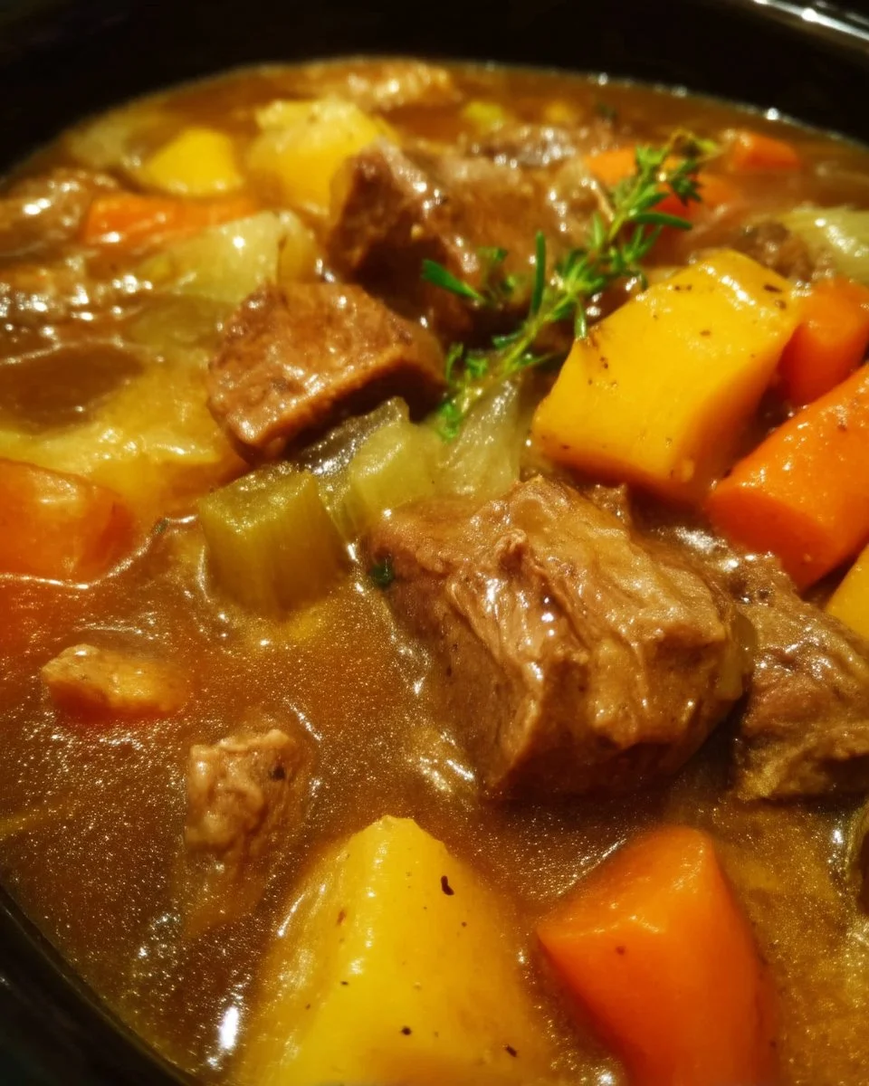 Ragoût de boeuf savoureux avec légumes frais dans une casserole