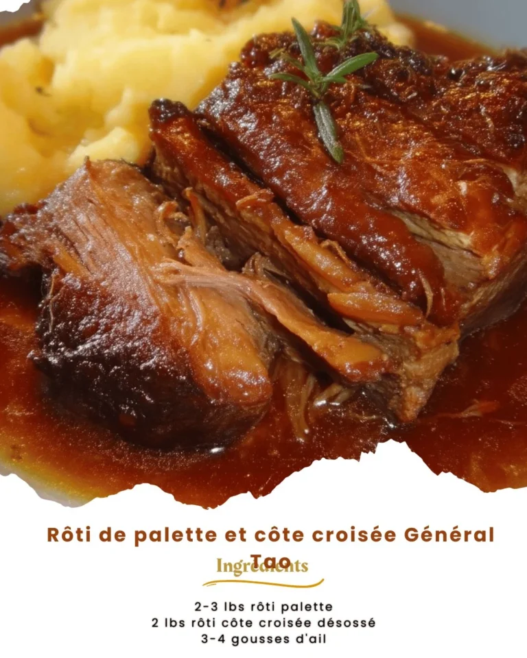 Rôti de palette et côte croisée Général Tao, plat savoureux