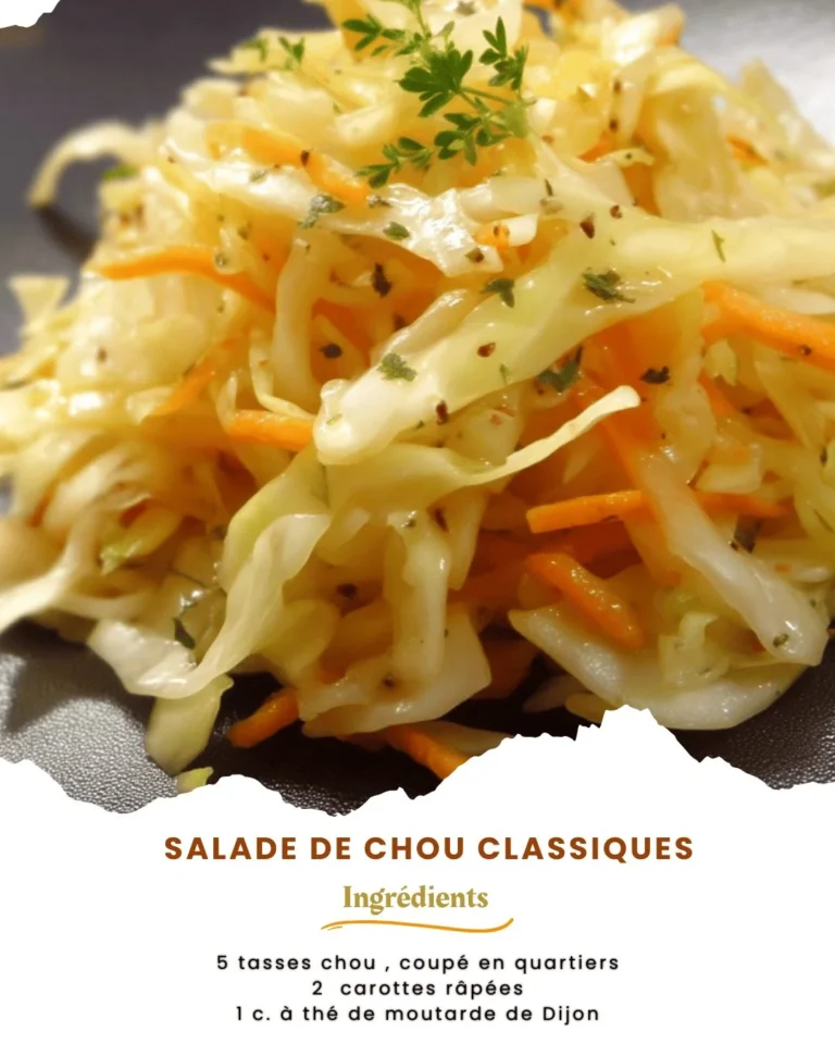 Salade de chou classiques, un plat frais et coloré.