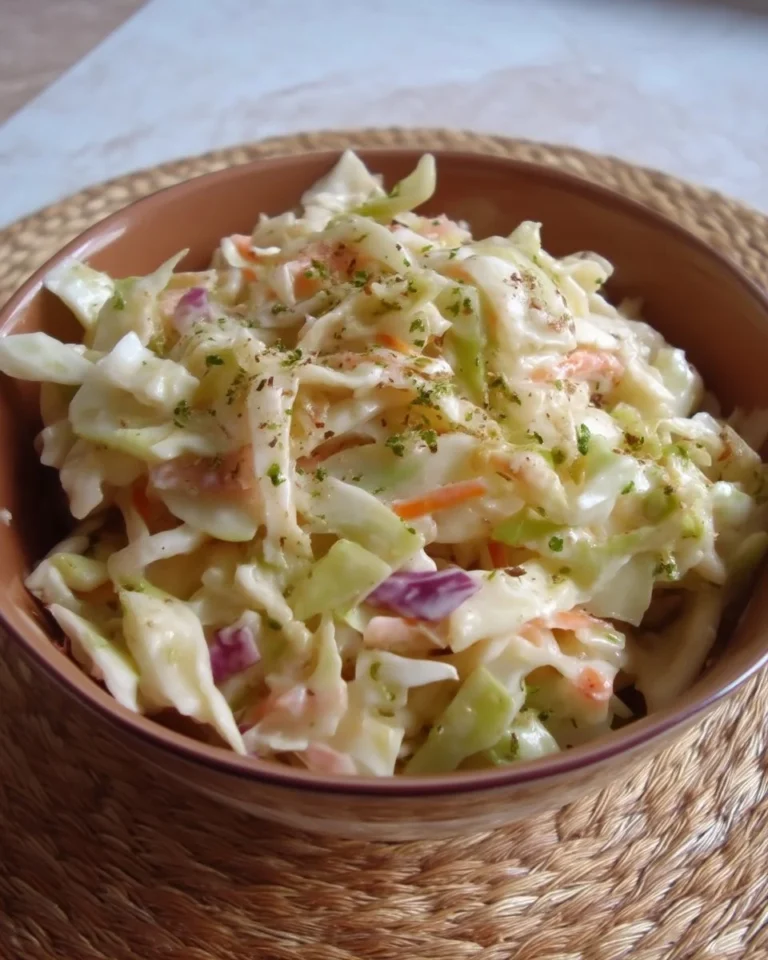 Salade de Chou Crémeuse servie dans un bol avec des ingrédients frais