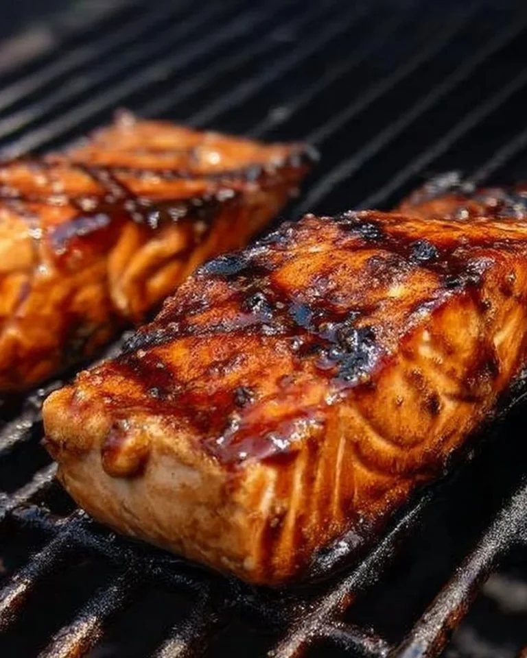 Saumon grillé à l'érable sur le BBQ, plat savoureux et coloré