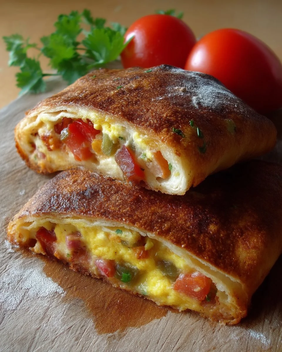 Stromboli matin tex-mex, une fusion savoureuse pour le petit déjeuner.