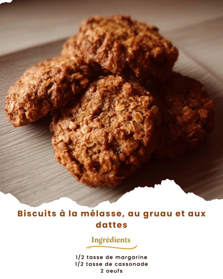 Biscuits à la mélasse, au gruau et aux dattes, moelleux et savoureux