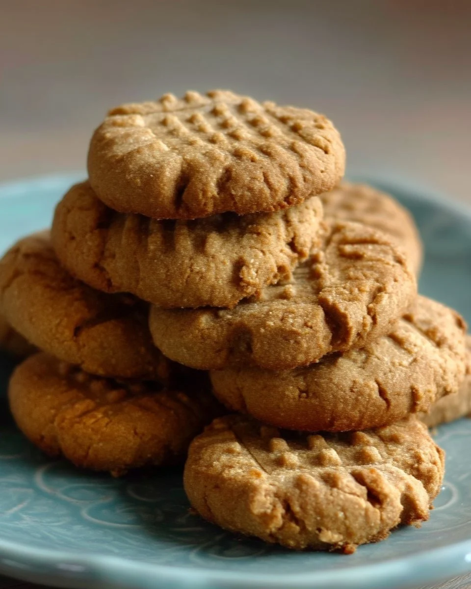 Recette de biscuits au beurre d'arachide et aux graines de lin prêts à déguster.