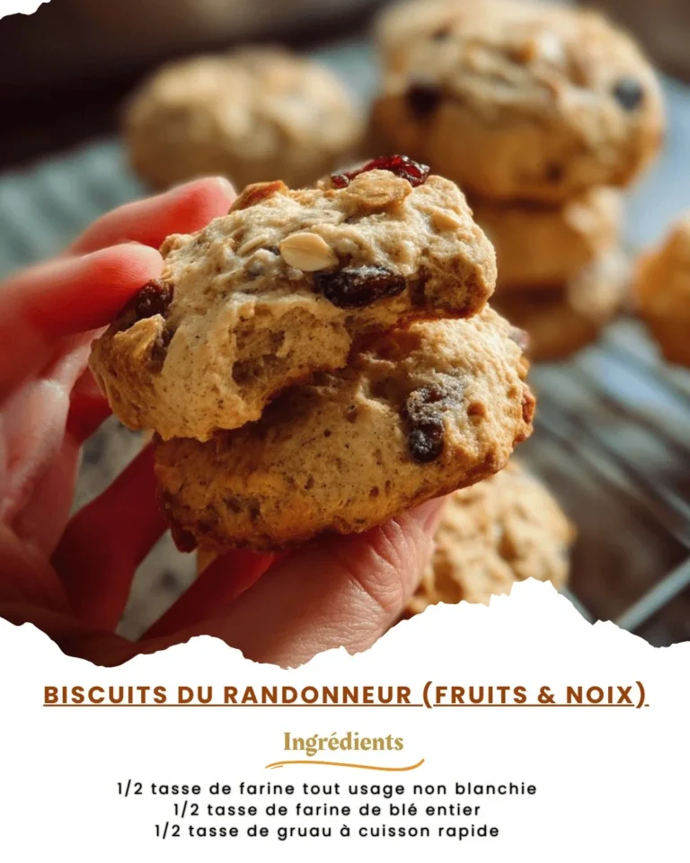 Biscuits du randonneur avec fruits et noix, idéals pour les excursions et randonnées