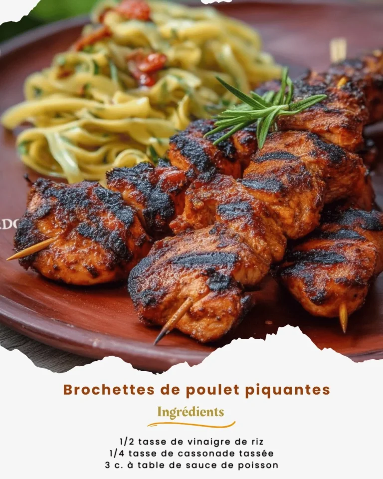 Brochettes de poulet piquant grillées avec des épices