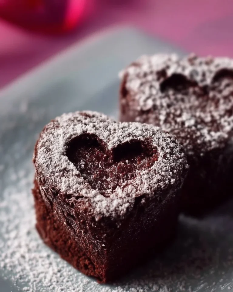 Brownies de la Saint-Valentin décorés avec des cœurs en chocolat