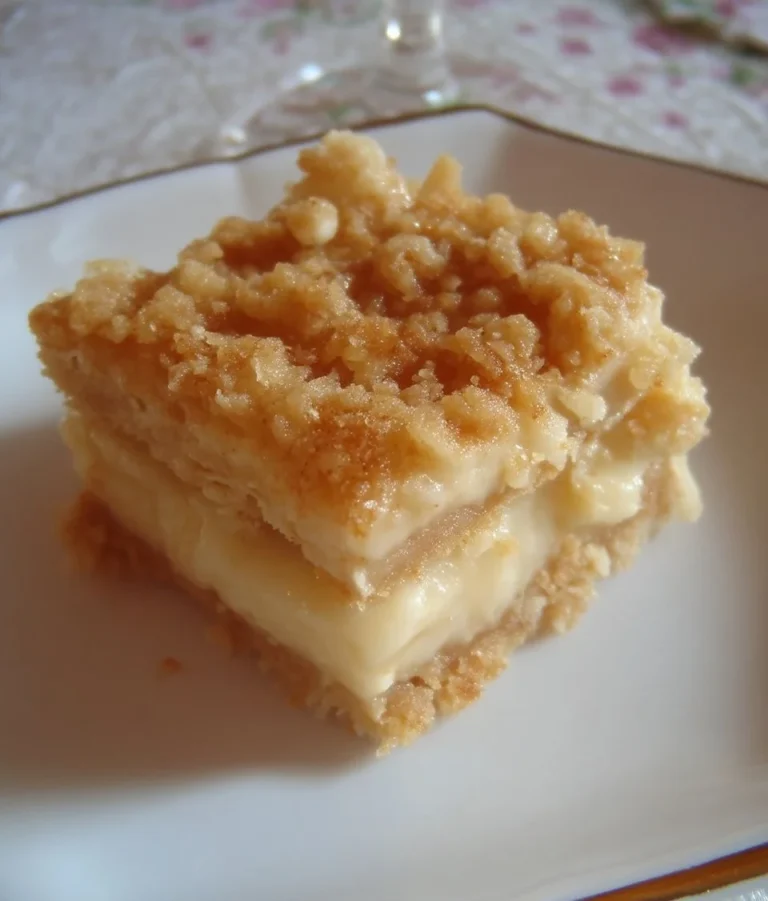 Carrés à la crème faits maison, délicieuses bouchées sucrées elevées par leur texture crémeuse.