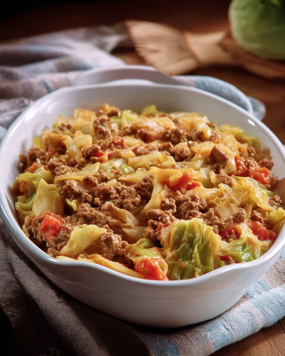Casserole de boeuf avec chou de Savoy, plat réconfortant et savoureux