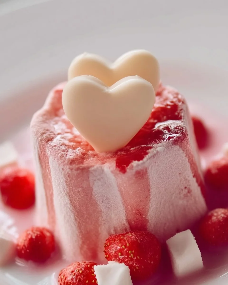 Gâteau Charlotte D'amour avec fraises, bonbons et chocolat blanc