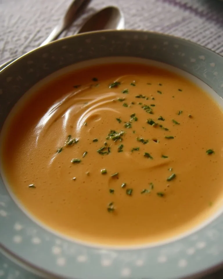 Crème de légumes à la canadienne servie dans un bol coloré.