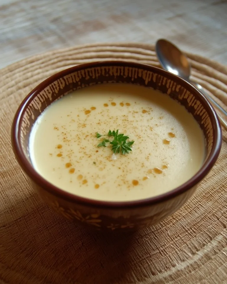 Bol de crème de navet crémeuse et savoureuse, idéale pour un repas réconfortant.