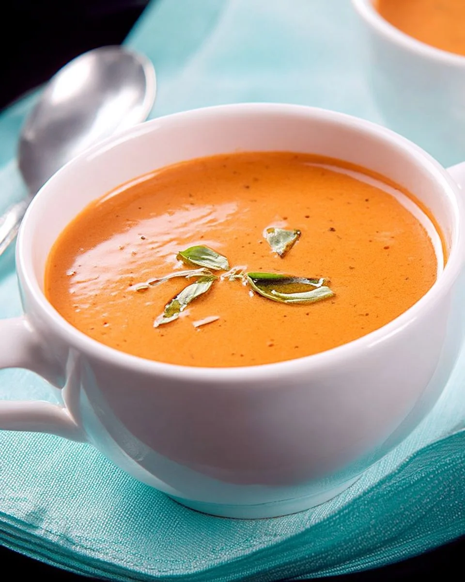 Soupe crème de tomates aux fines herbes préparée à la mijoteuse