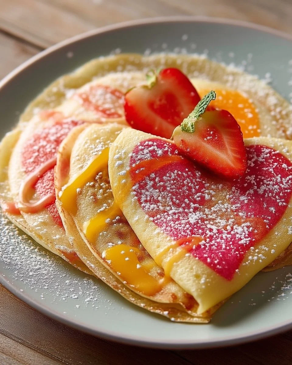 Assortiment de délicieuses crêpes chéries garnies de fruits et de chocolat
