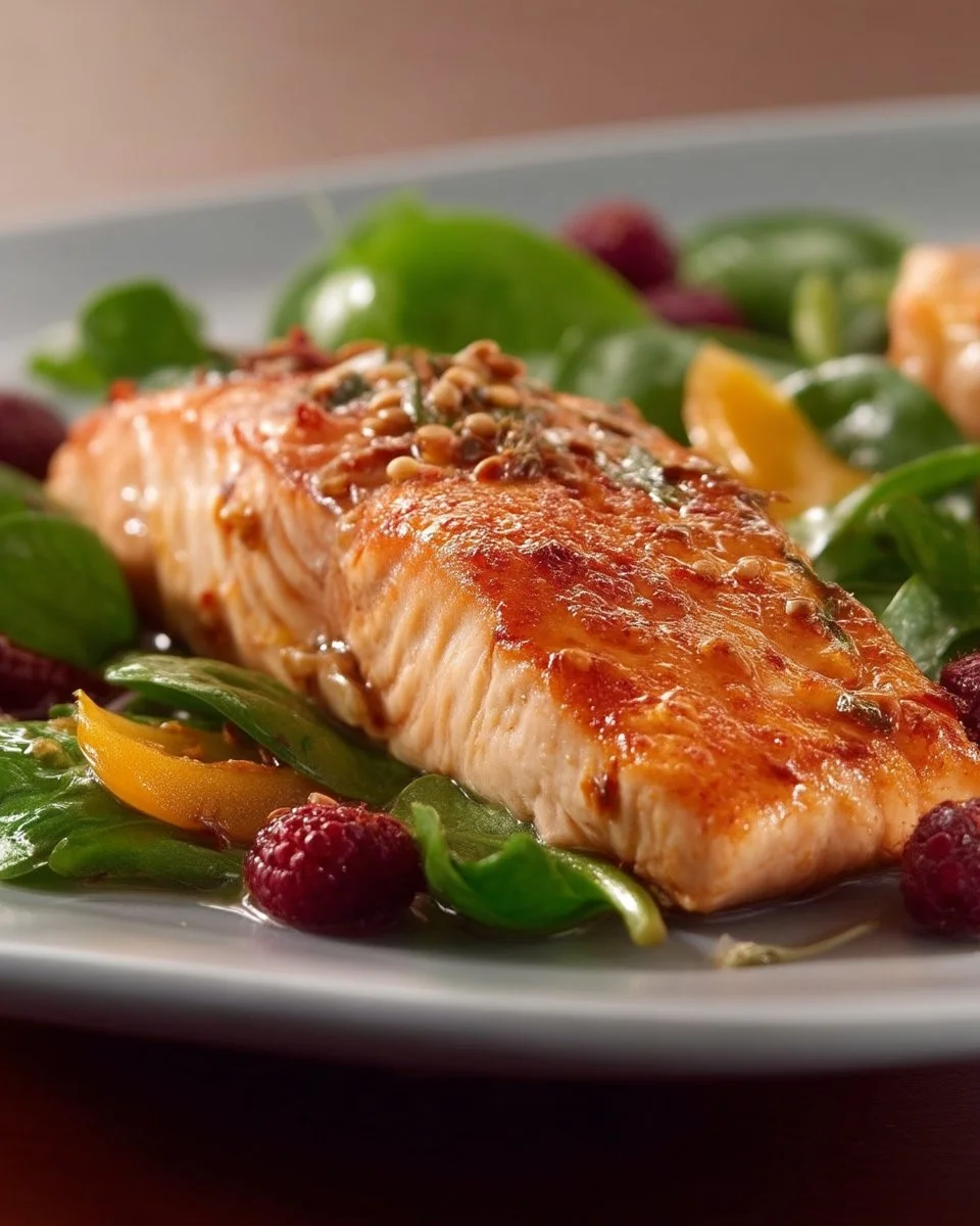 Filets de saumon marinés à la framboise, un plat délicieux et raffiné.