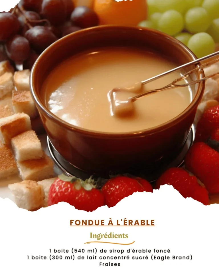 Recette de fondue à l'érable servie dans un plat traditionnel