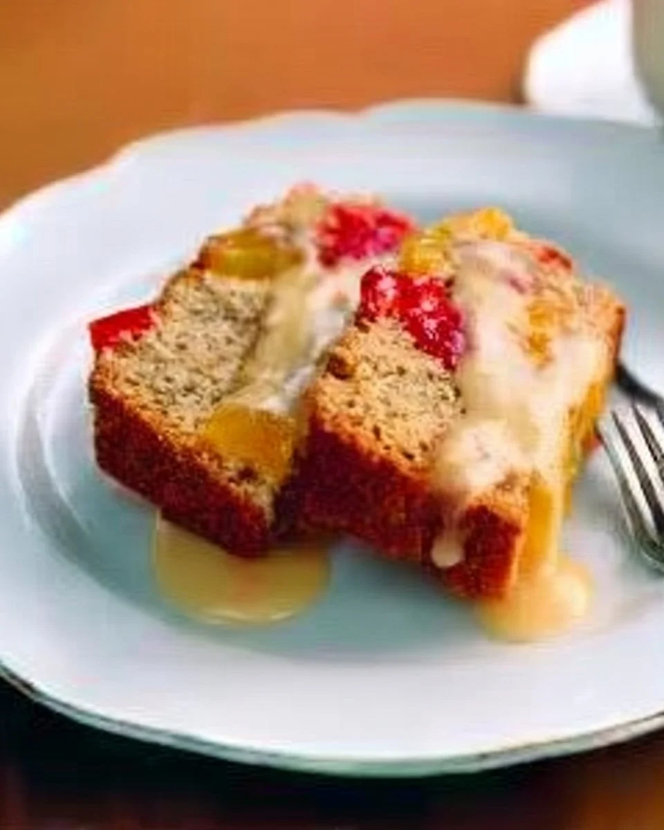 Gâteau à la salade de fruits décoré de fruits frais et colorés.