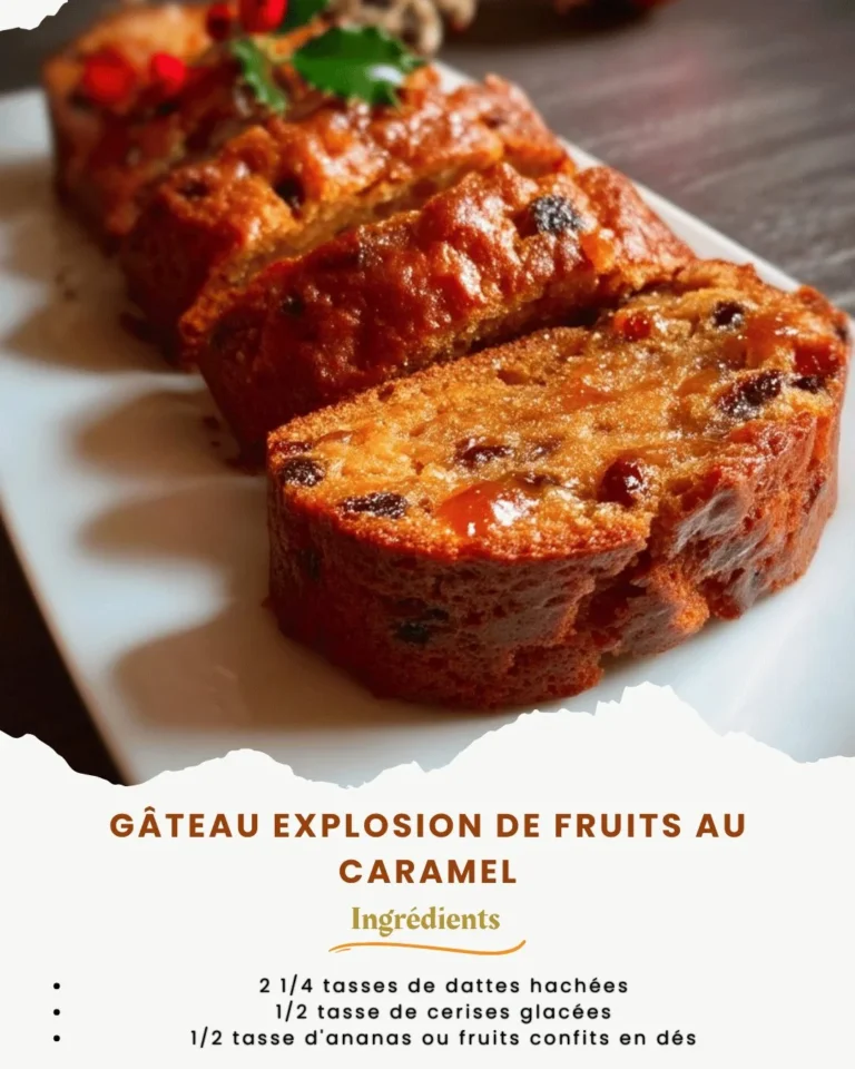 Gâteau aux fruits et au caramel, une délicieuse pâtisserie colorée