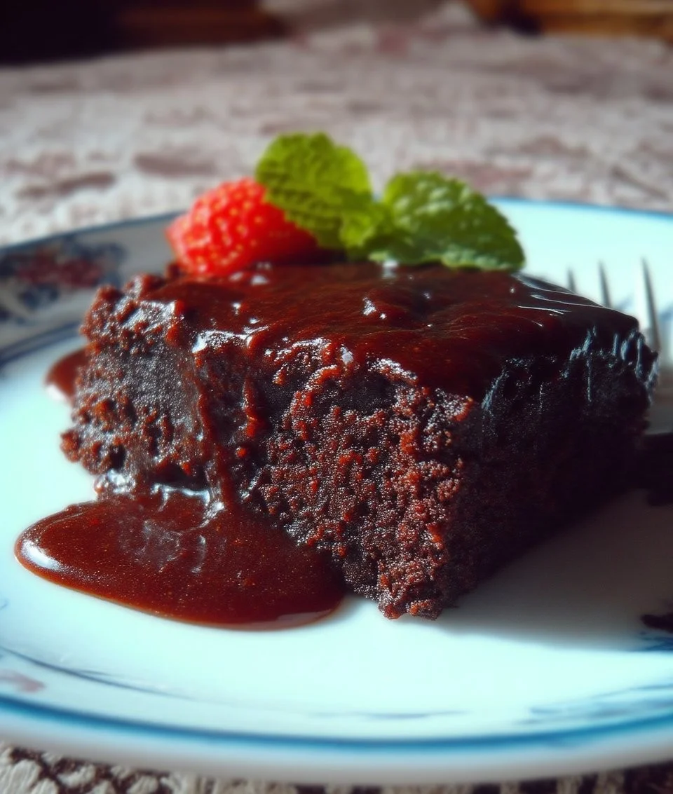 Un gâteau fudge chocolaté avec une texture fondante et riche en saveurs