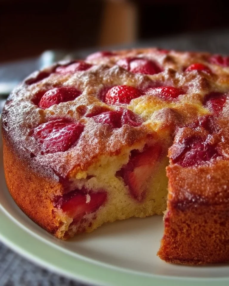 Gâteau moelleux aux fraises, recette ultra simple et savoureuse.