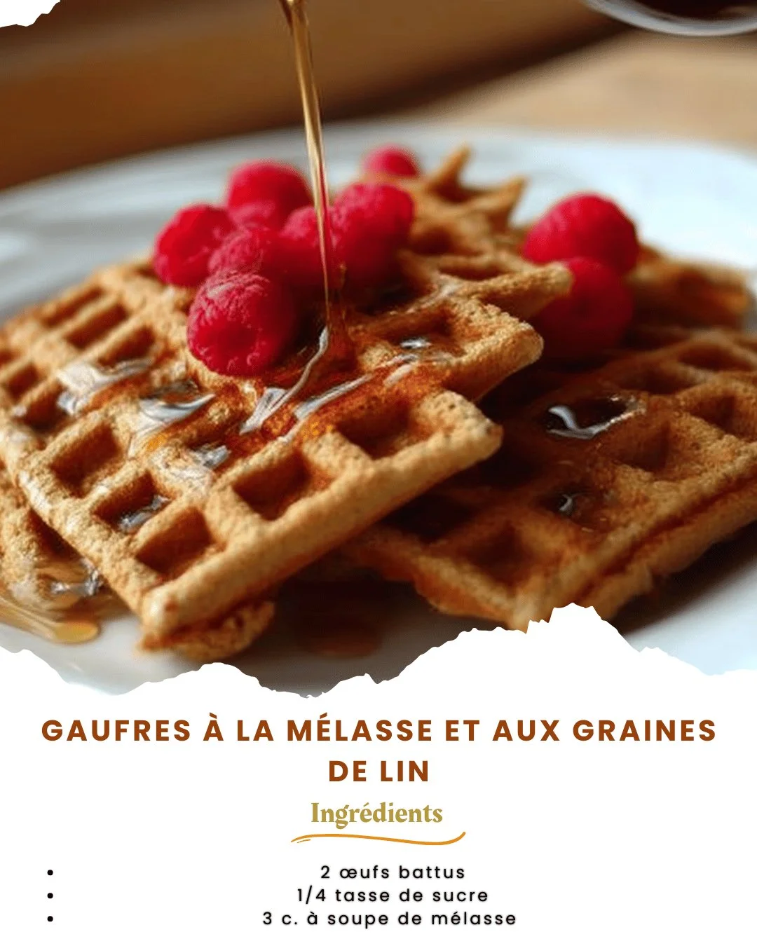 Gaufres à la mélasse et graines de lin, recette gourmande et saine