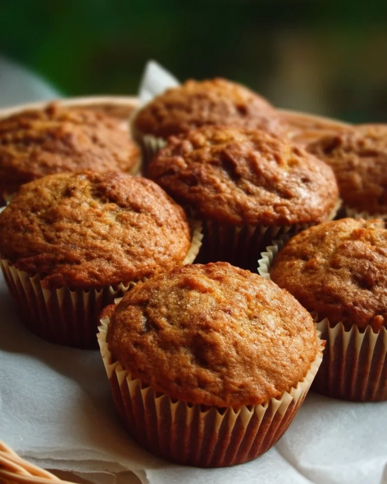 Muffins aux bananes moelleux et dorés, idéaux pour le petit-déjeuner.
