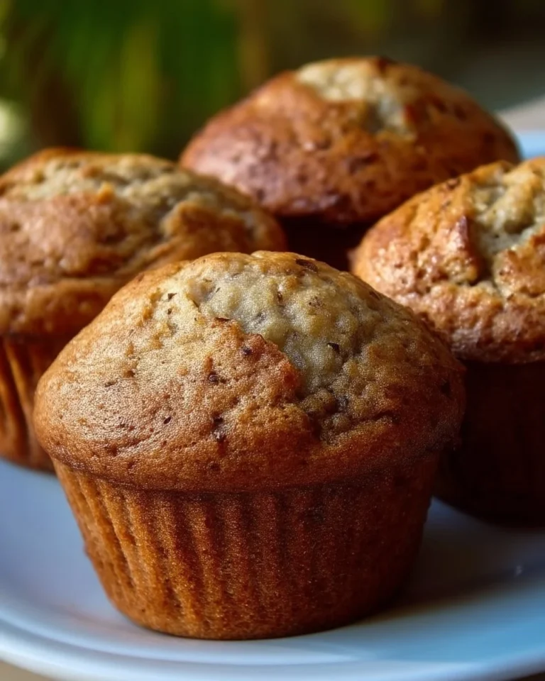 Muffins aux bananes frais et moelleux, parfaits pour le petit-déjeuner.