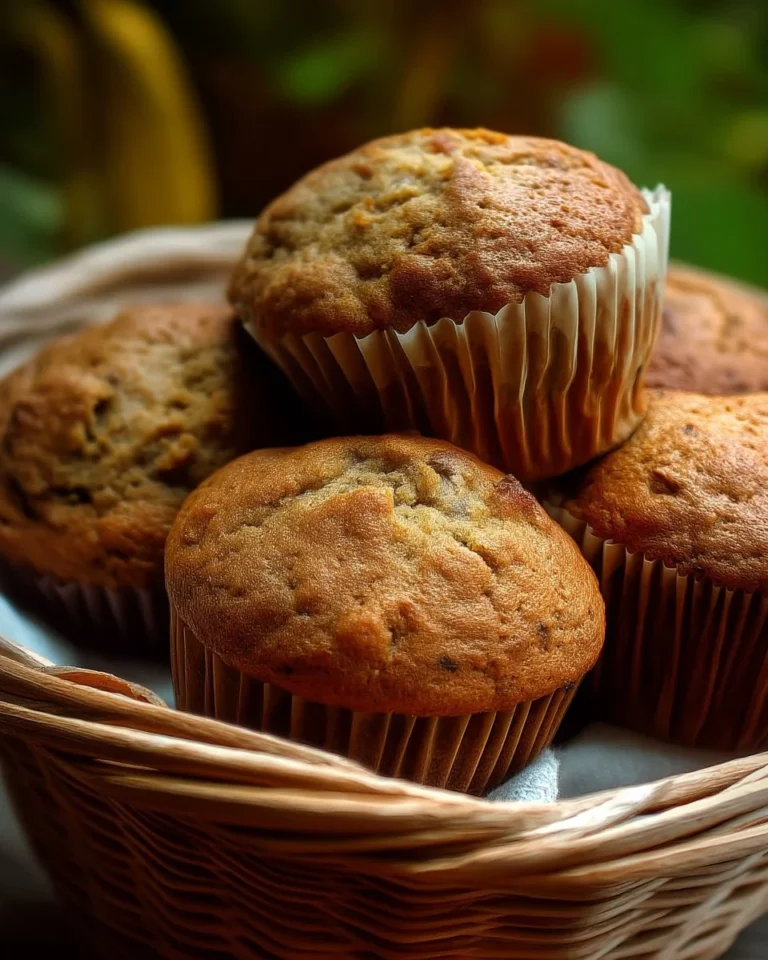 Muffins aux bananes frais et moelleux sur un plateau