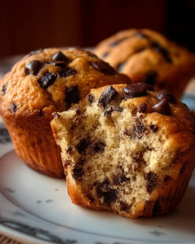 Muffins aux bananes et pépites de chocolat, moelleux et savoureux