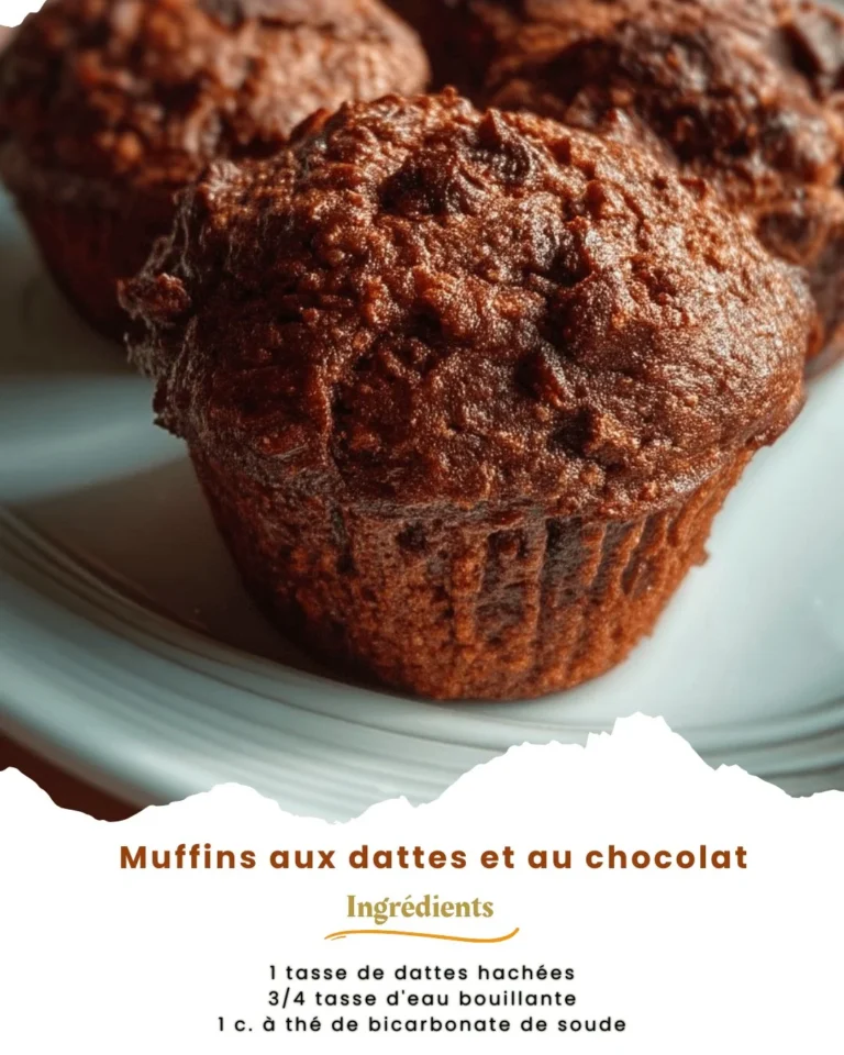 Muffins chocolat aux dattes dorés et moelleux sur une assiette