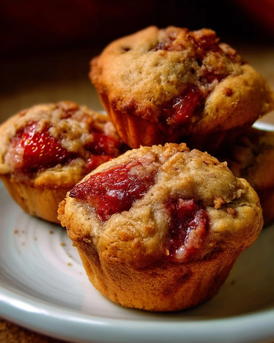Muffins aux fraises et bananes frais et moelleux sortant du four