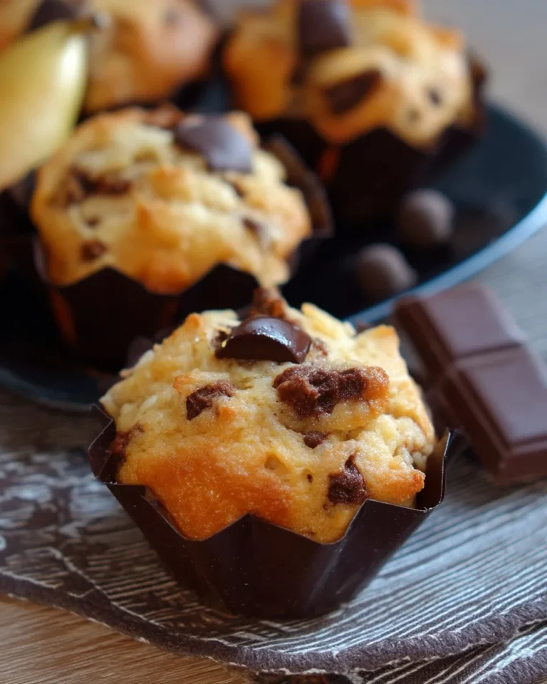Muffins aux poires et chocolat noir, préparés avec soin et saveurs délicieuses.