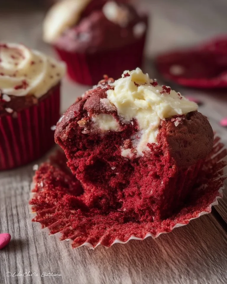 Muffins red velvet moelleux avec glaçage au cream cheese