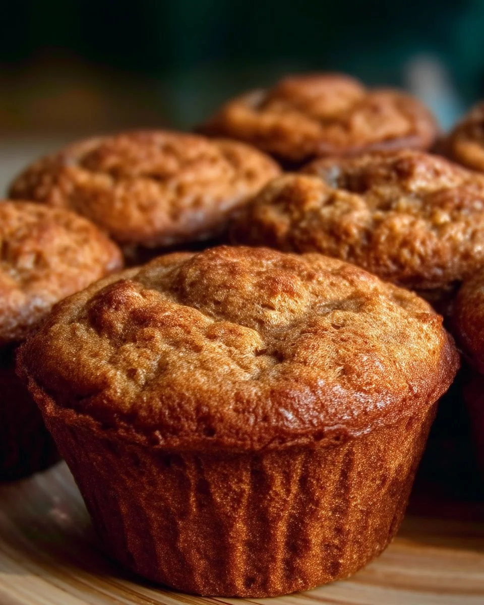 Muffins santé aux bananes et germe de blé, savoureux et nutritifs.