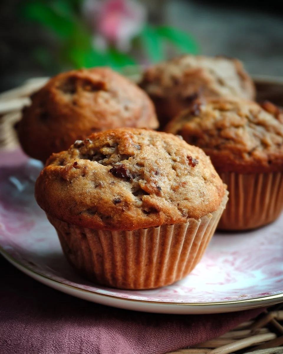 Muffins santé aux bananes et aux dattes, sains et délicieux.