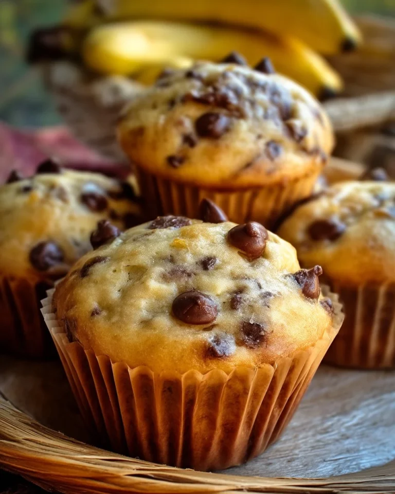 Muffins moelleux aux bananes et pépites de chocolat au lait