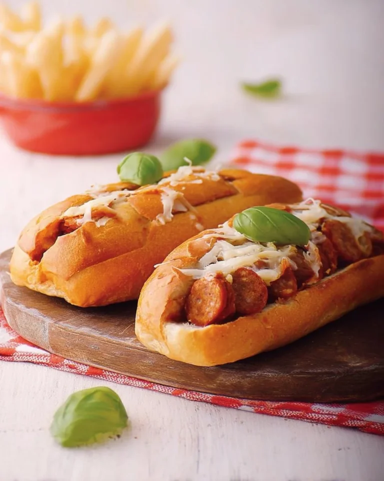 Petits pains garnis de saucisses italiennes savoureuses et croustillantes