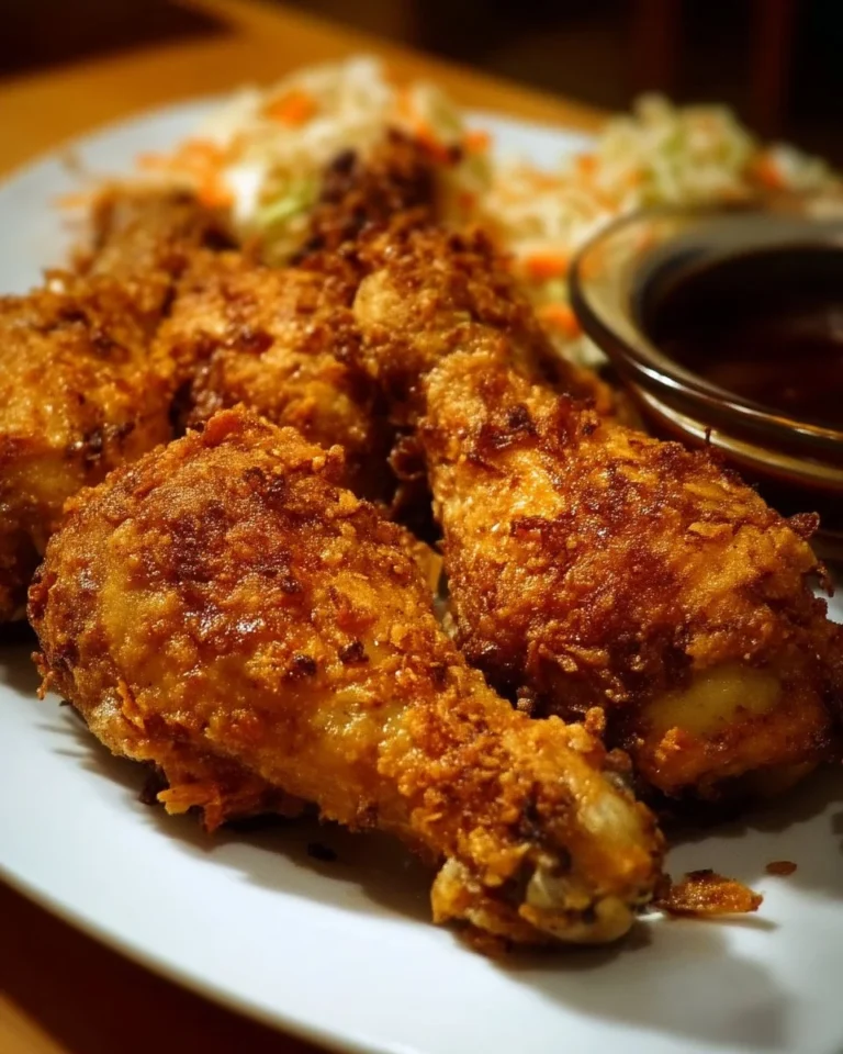 Pilons de poulet en croûte dorés et croustillants sur une assiette