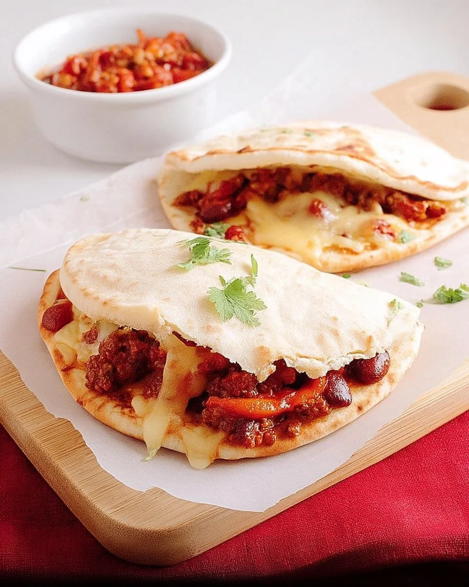 Pitas farcis à la façon Sloppy Joe garnis de viande juteuse et de sauce savoureuse.
